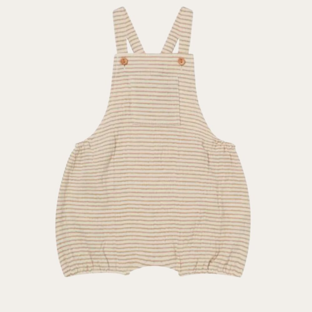 Quincy Mae oat striped romper​​